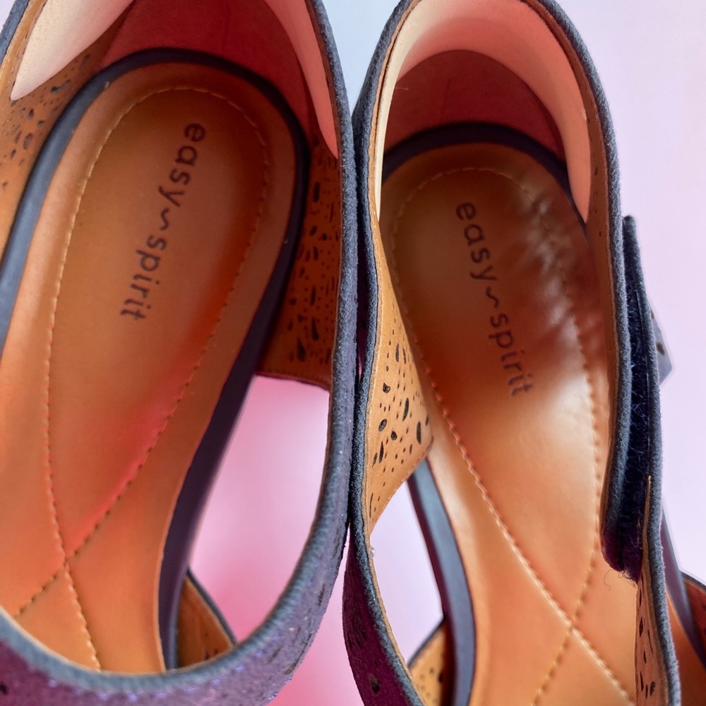 EASY SPIRIT Cindie Mary Jane Round Toe Block Heel Blue Dress Pumps Size 9 - Picture 10 of 14